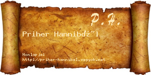 Priher Hannibál névjegykártya